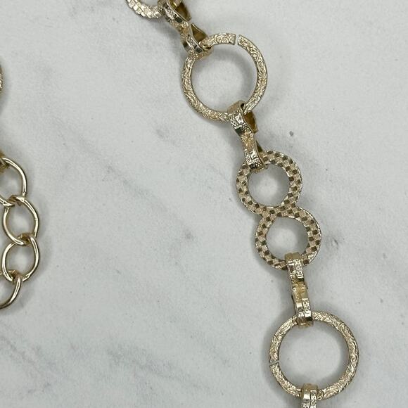 Gold Chain Link Belt XS/S โจ Lightweight Textured Metal Adjustable ๐ - Picture 3 of 12